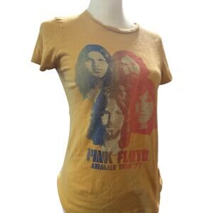 Junk Food Pink Floyd Animals 1977 Tour Tee, Mustard Yellow, Size Small